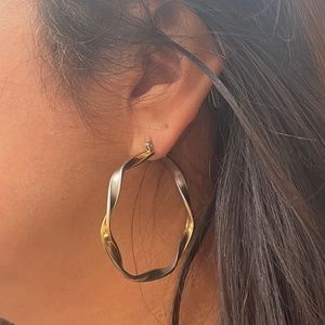 Tri Color Twisted Hoops